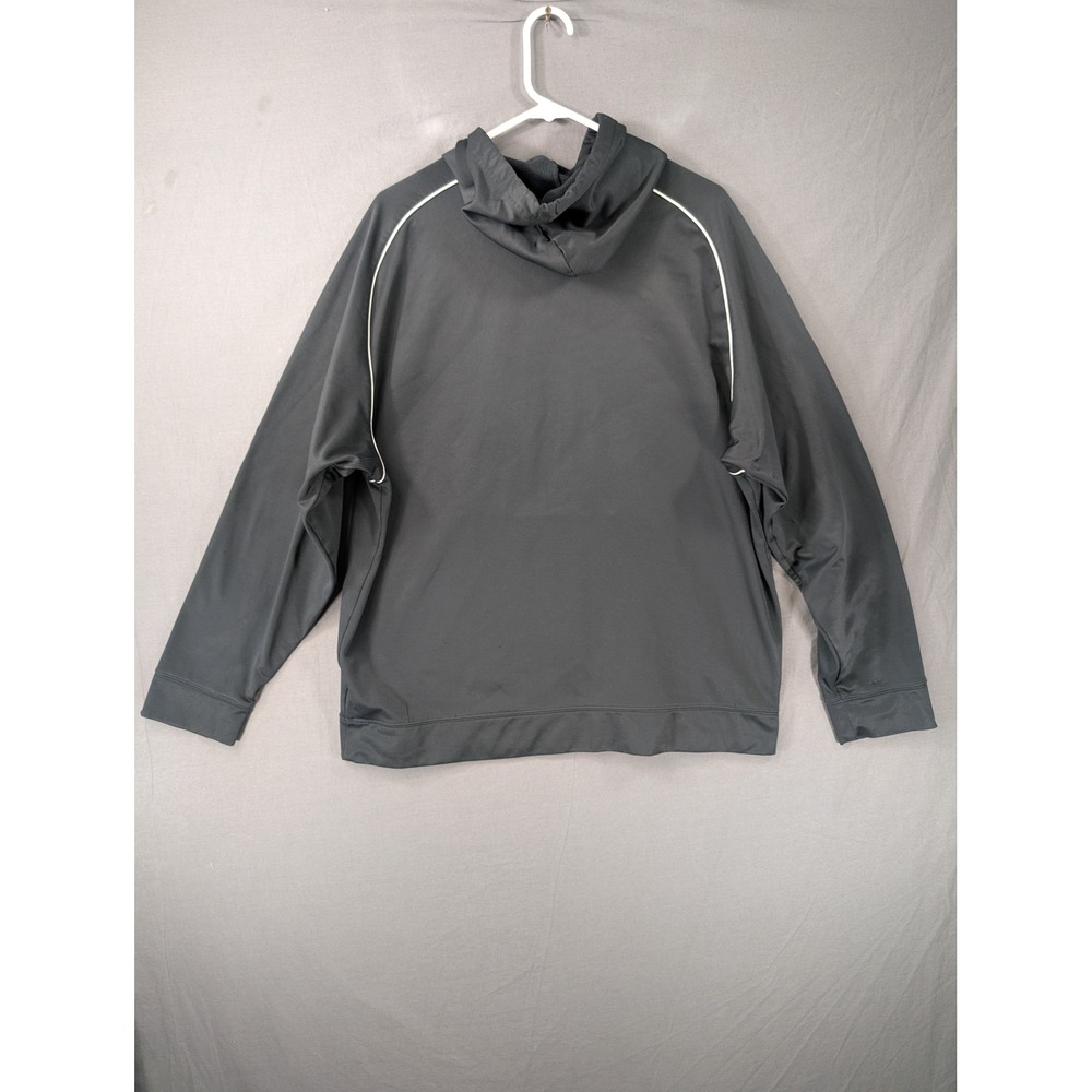 Nike Mens Therma-Fit Pullover Hoodie Black XL White Piping Swoosh Logo - Picture 2 of 9